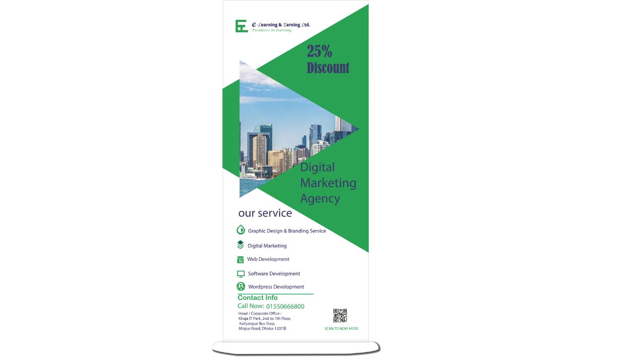 Professional roll-up banner design for digital solutions business